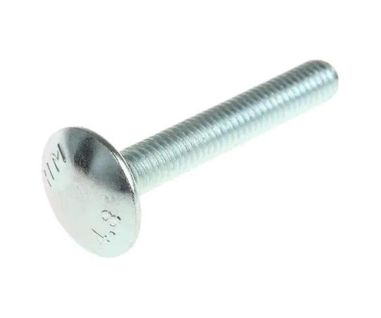 63-7601-88　光亮镀锌钢槽螺栓，M6 x 40mm　512-1001