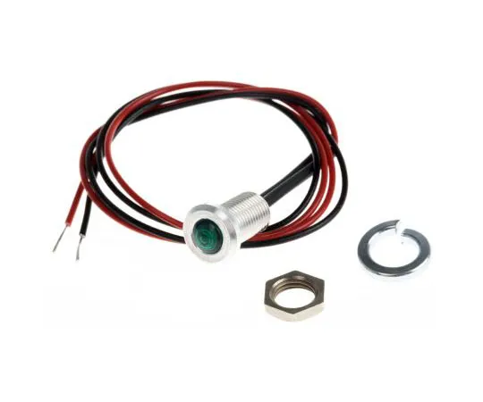 63-7505-64　奥克斯利绿色指示器，导线终止，3.6 V,6.4毫米安装孔尺寸　OXL/CLH/63/FL30/GN