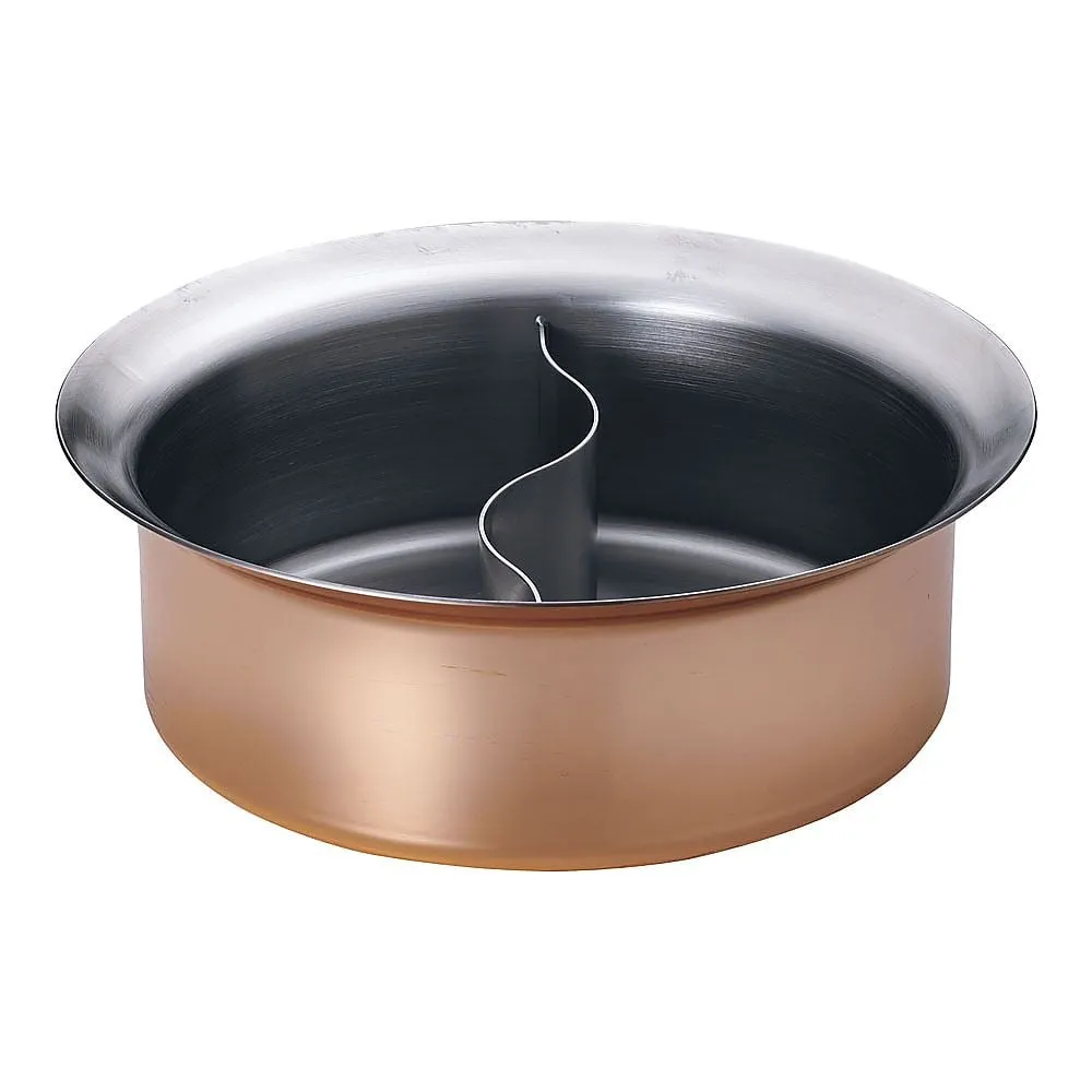 65-3879-64　TKG Copper Plated IH Shabu Shabu Hot Pot 27 cm (w/Divider)