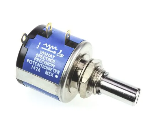 63-7560-55　Vishay 534系列线绕式电位器，直径6.35毫米。轴10转，50kΩ，±5%，2W,±20ppm/°C,面板安装　534B1503JL