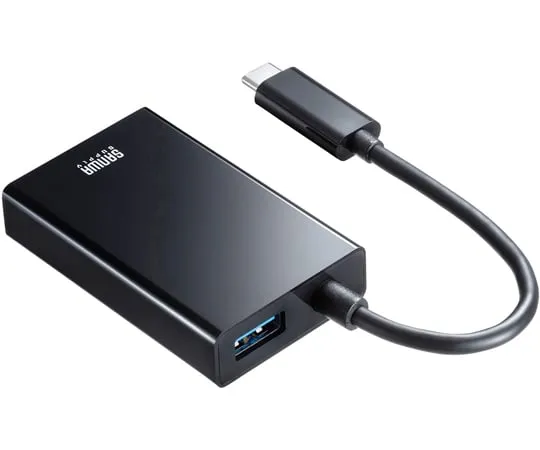 67-9331-26　USB3.2 TypeC to LAN Adapter (Black with USB Hub Port)　USB-CVLAN4BKN