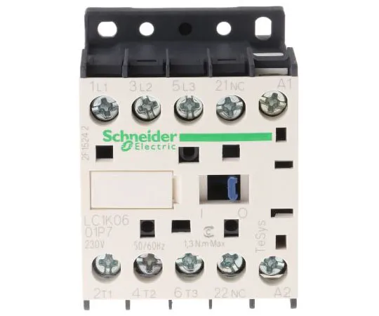 63-7631-29　施耐德电气3极接触器，6A, 230 V交流线圈，TeSys K,3NO, 2.2 kW　LC1K0601P7