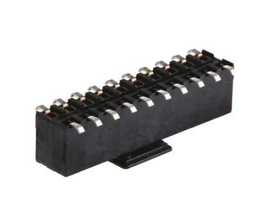63-7612-92　TE连通性AMPMODUHV100系列2.54毫米间距20道2线直PCB插座，表面贴装，焊点终止　1-969973-0