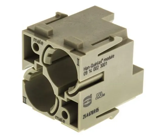 63-7503-80　汉模系列男性模块，2路，额定10A, 50 V,汉昆税号　9140023001