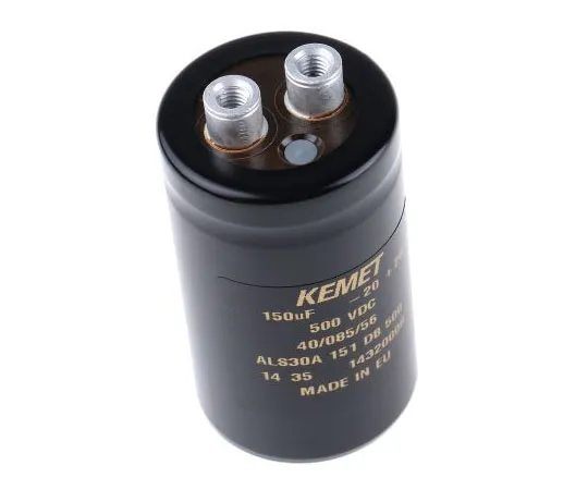 63-7516-87　凯美特150μF 500V直流铝电解电容器，底盘安装36 x 62mm+85°C 36mm 62mm　ALS30A151DB500