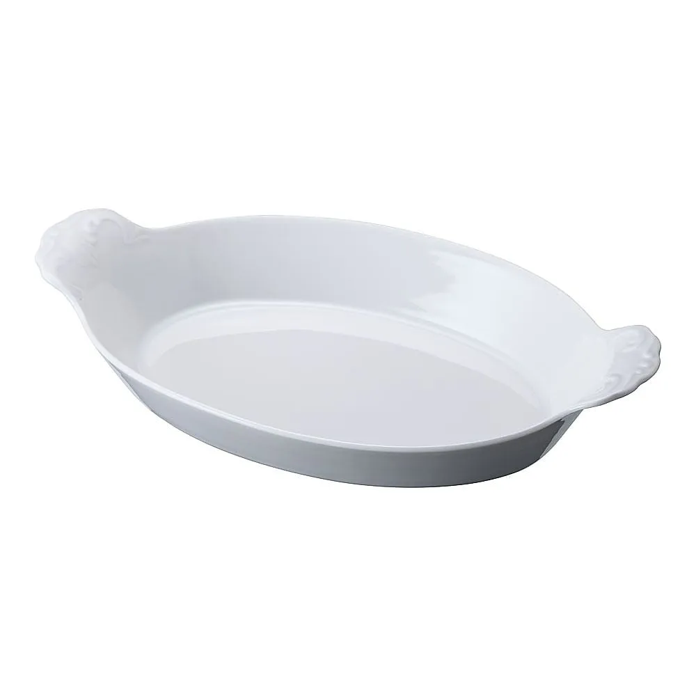 62-6822-45　Schoenvald Oval Gratin Dish White (With Hand)　0298-28W