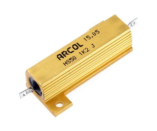 63-7637-22　ArcolHS50系列铝合金厚板轴向线材贴装电阻，1.2kΩ±5% 50W　HS50 1K2 J