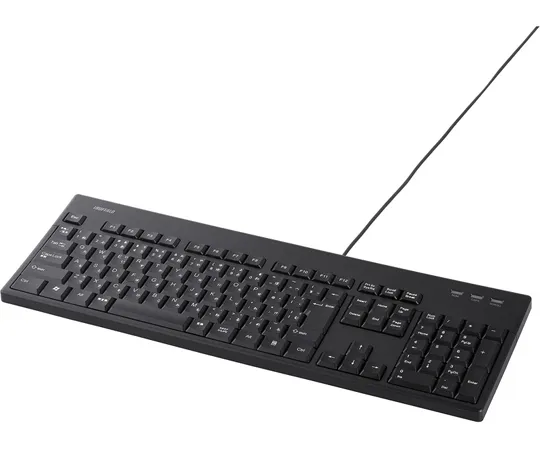 65-3411-08　Wired Full Keyboard Waterproof, Dustproof, Antibacterial Black　BSKBU520BK
