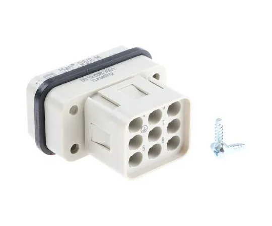 63-7602-51　汉Q系列电缆插口，男，9路，16A, 500 V　9120083001