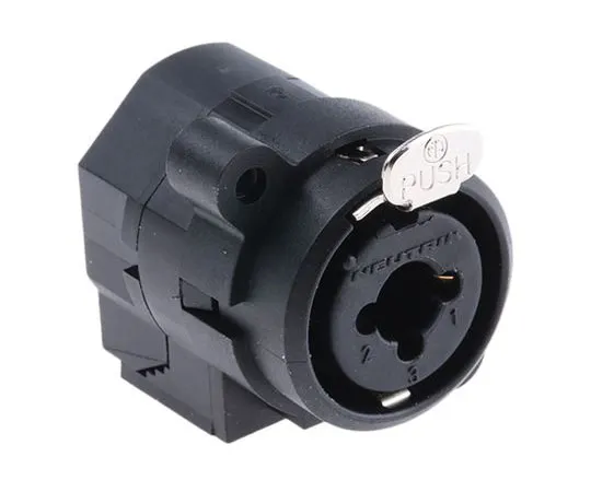63-7562-42　Neutrik 3路底盘安装XLR连接器，女性，镀镍触点镀金，50 V　KPTD-3216SYC