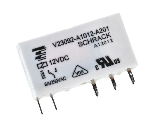 63-7680-42　TE Connectivity SPDTNon-LatchingRelay PCB Mount,12V直流线圈，6A　V23092-A1012-A201