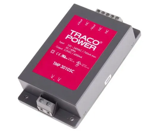 63-7654-78　TRACCOPOWER30W1输出嵌入式开关模式电源SMPS,6A,5V直流封装　TMP 30105C