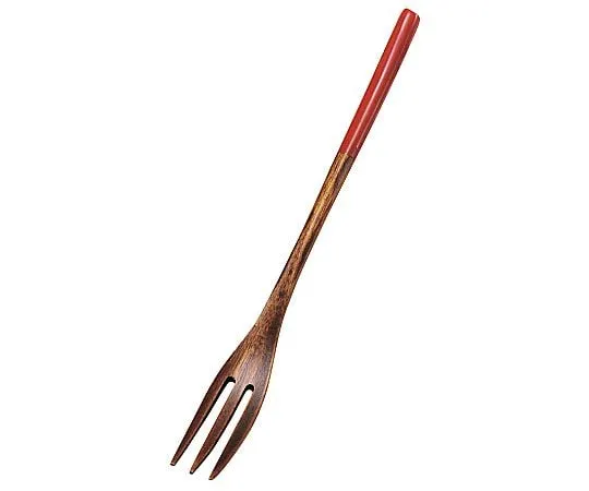 69-5198-43　Wood Thin Handle Fork End Red (3 Flutes)　3881710