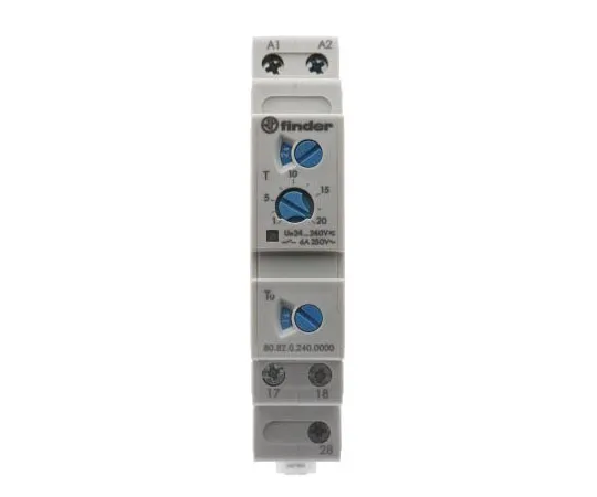 63-7601-41　寻星三角洲单一定时器继电器，螺丝，0.1→20分钟，0.1→20秒，DPNO, 2联系人，DPST, 12　80.82.0.240.0000