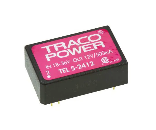 63-7562-64　TRACOPOWER TEL 5 5W隔离直流-直流转换器通过孔，电压在18→36 V直流，电压输出12V直流　TEL 5-2412