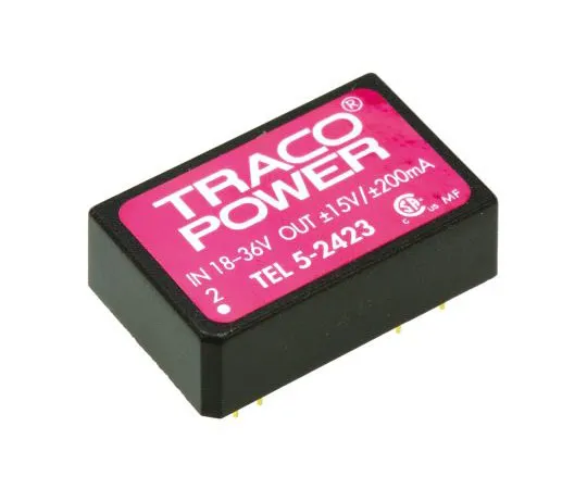 63-7562-67　TRACOPOWER TEL 5 5W隔离直流-直流换流器通过孔，电压在18→36 V直流，电压输出±15V直流　TEL 5-2423