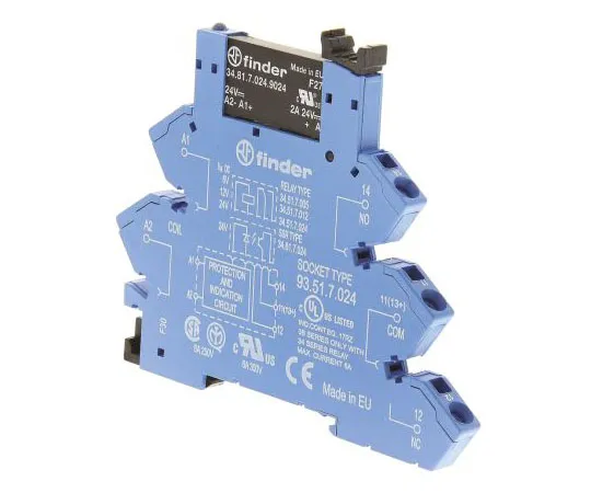 63-7541-25　Finder 2 SPNO接口继电器模块，DC, DIN导轨，24 V直流最大负载　38.91.7.024.9024