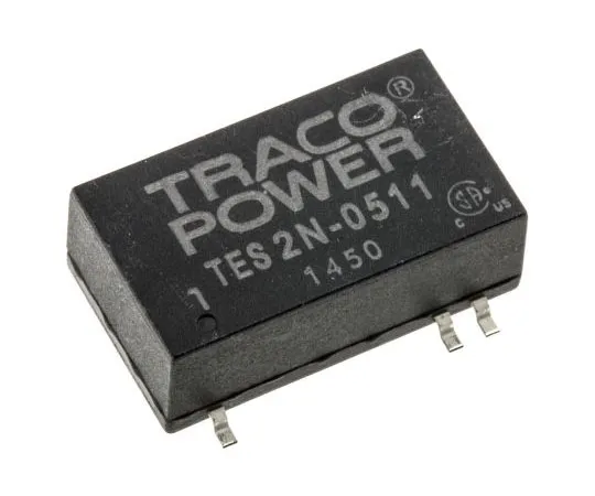 63-7599-51　TRACOPOWER TES 2N 2W隔离直流-直流转换器表面安装，电压在4.5→9 V直流，电压在5V直流　TES 2N-0511
