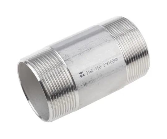 63-7592-12　RS PRO Stainless Steel Circular Barrel Nipple 2in R(T) Male x 2in R(T) Male 3.94in　499-3293