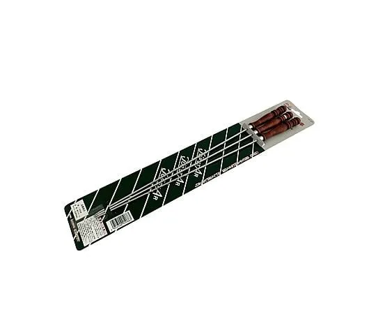 67-2473-04　Wood Handle Square Barbecue Skewer (3-Piece Set) (Chrome Plating) 460 mm　460mmTS-88