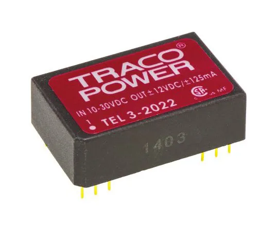 63-7540-96　TRACOPOWER TEL 3 3W隔离直流-直流换流器通过孔，电压在10→30 V直流，电压输出±12V直流　TEL 3-2022