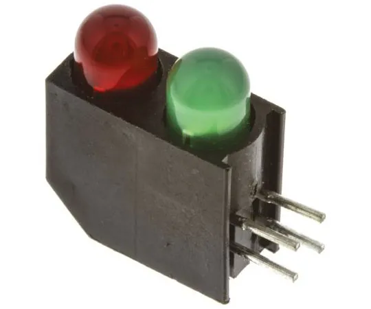 63-7627-07　拨号552-0212F,绿色和红色右角PCB LED指示器，2个LED通过孔2.55 V,3V　552-0212F