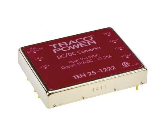 63-7544-33　TRACOPOWER 10 25 25 W, 30 W隔离直流-直流换流孔，电压在9→18 V直流，电压输出±12V直流　TEN 25-1222