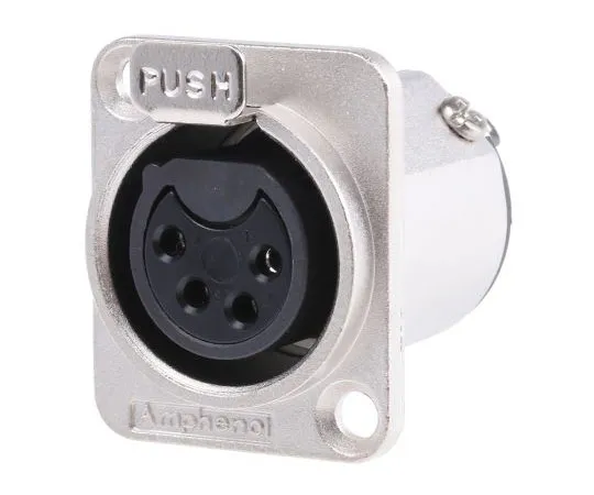 63-7657-30　Amphenol 4 Way Panel Mount XLR Connector, Female, Silver Plated Contacts　AC4FDZ