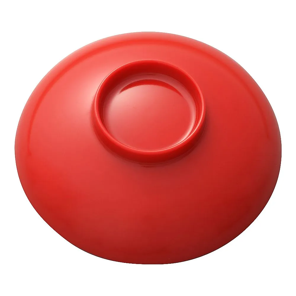 62-6853-80　Melamine No. 13 Kasumi type soup bowl, red lid