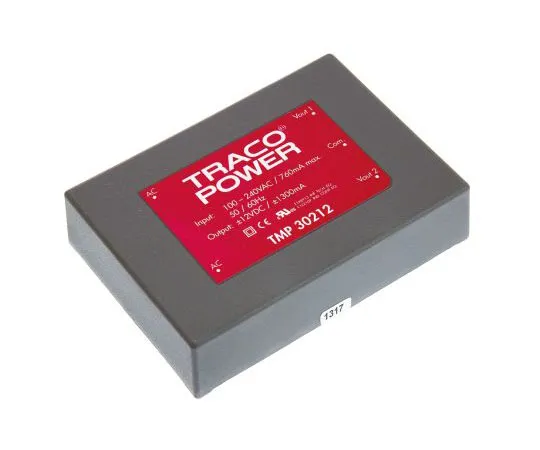 63-7654-67　TRACOPOWER30W双输出嵌入式开关模式电源SMPS,1.3A,±12V直流封装　TMP 30212