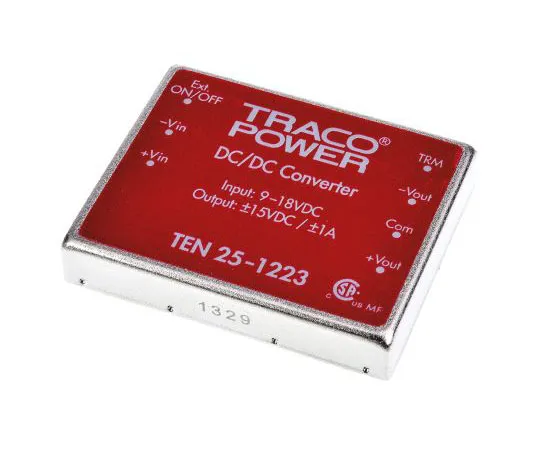 63-7544-36　TRACOPOWER 10 25 25 W, 30 W隔离直流-直流换流孔，电压在9→18 V直流，电压输出±15V直流　TEN 25-1223