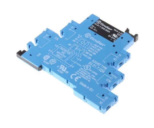 63-7615-62　Finder6Vdc DIN轨道接口继电器模块，SPNO　38.81.7.006.9024