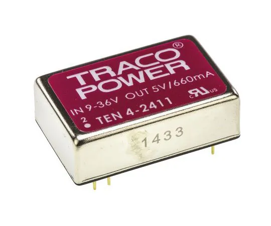 63-7500-90　TRACOPOWER 10 4 4W隔离直流-直流换流孔，电压在9→36 V直流，电压在5V直流　TEN 4-2411