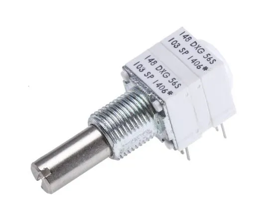63-7578-48　Vishay 2 Gang旋转导电塑料电位器，直径6.35 mm。轴，10kΩ，±10%，0.5W,线性　14820F0GJSX13103KA