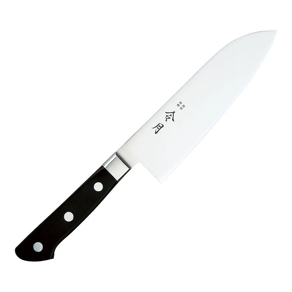 65-3870-94　MV Special Steel Santoku with Rengetsu Cap (Double Flute) 16.5 cm　FC-1051