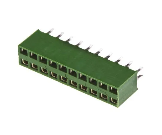 63-7588-71　TE连通性AMPMODUHV100系列2.54毫米间距20道2线直PCB插座，通孔，焊点终止　1-215307-0