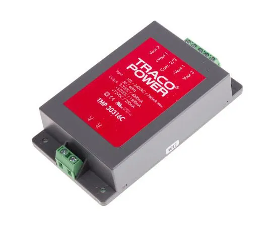 63-7654-83　TRACOPOWER 30W三输出嵌入式开关模式电源SMPS, 1.5 A, 4 A, 250 mA, 3.3/5/12V直流封装　TMP 30316C