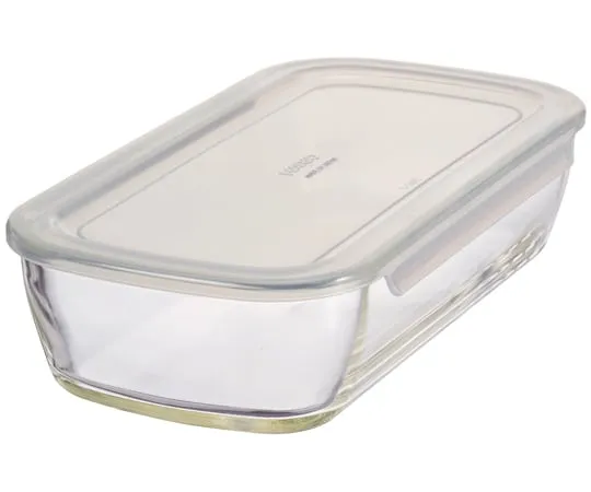 64-9711-25　Heat-Resistant Glass Storage Container/Square 900 mL 12 Pieces Pieces　KSTL-90-TW