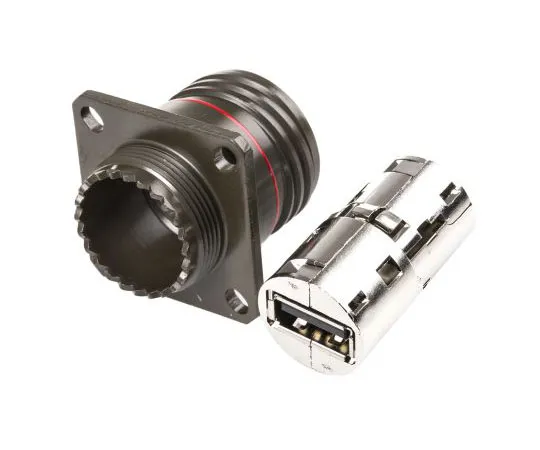63-7618-41　Amphenol USBF电视系列，面板安装，版本类型A型USB连接器，收发器　USBF TV 21 G