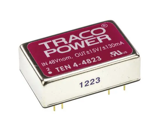 63-7501-03　TRACOPOWER 10 4 4W隔离直流-直流换流器通过孔，电压在18→72 V直流，电压输出±15V直流　TEN 4-4823