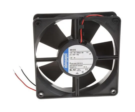 63-7524-93　ebm-papst4300系列轴向风扇，119 x 119 x 32mm,170m3/h, 5W, 12 V直流　4312G