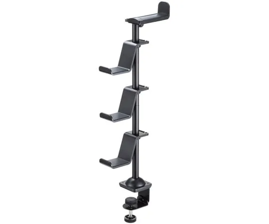 68-6764-71　Game Controller Stand with Clamp (with Headphone Holder, Black)　JY-STN2BK