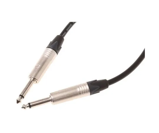 63-7515-24　Van Damme 6m 6mm Male Mono Jack to 6mm Male Mono Jack Audio Cable Assembly　101-100-100 BLACK