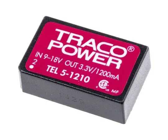 63-7562-53　TRACOPOWER TEL 5 5W隔离直流-直流换流孔，电压在9→18 V直流，电压在3.3V直流　TEL 5-1210