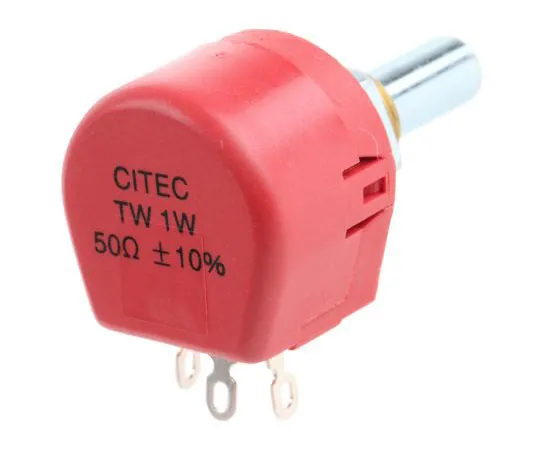 63-7593-38　TEConnectivity 1 Gang旋转缠绕电位器，直径6.35 mm。轴，50Ω，±10%，1W,线性TW1500KA　TW1500KA