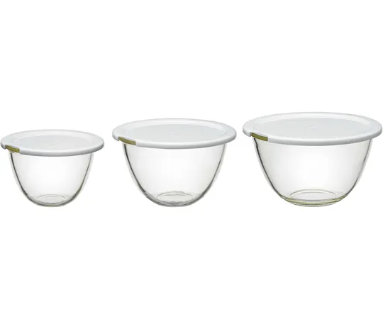 67-3056-98　Heat Resistant Glass Bowl with Lid x 3 x 4 Sets　MXPF-4904-W