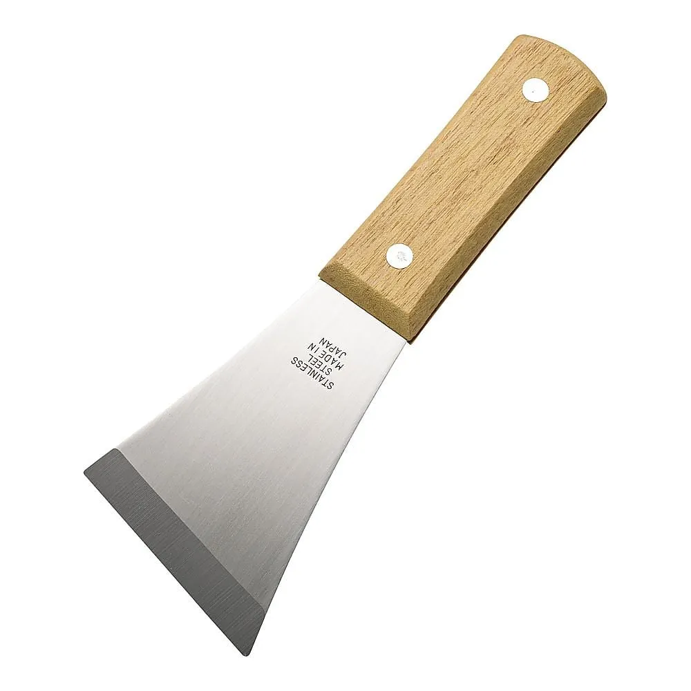 62-6544-73　Stainless Steel Wooden Handle Triangular Leather Standing