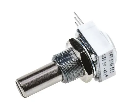 63-7578-20　Vishay 1 Gang旋转式电位仪，直径6.35 mm。轴，25kΩ，±10%，1W,线性14910F0GJSX10253KA　14910F0GJSX10253KA