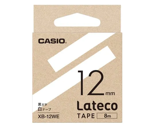 63-2741-37　Casio Lateco Refill Tape 12 mm Black on White　XB-12WE