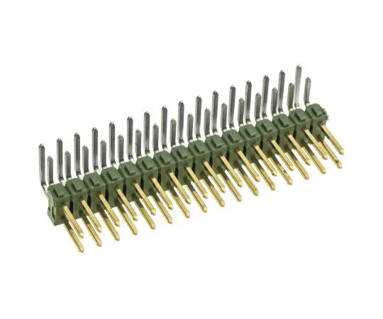 63-7666-44　TE Connectivity AMPMODU MOD II, 32 Way, 2 Row, Right Angle Pin Header　1-826634-6